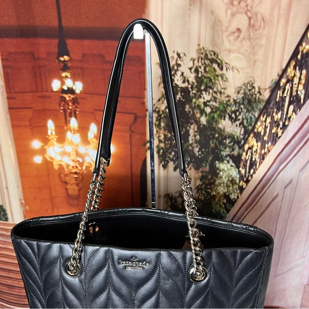 KATE SPADE Briar Lane Quilted Slim North South Tote Women's Leather Handbag - Picture 6 of 16